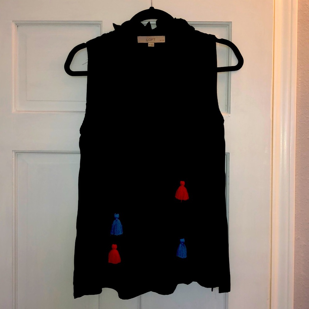 LOFT MP BLACK POLYESTER TOP